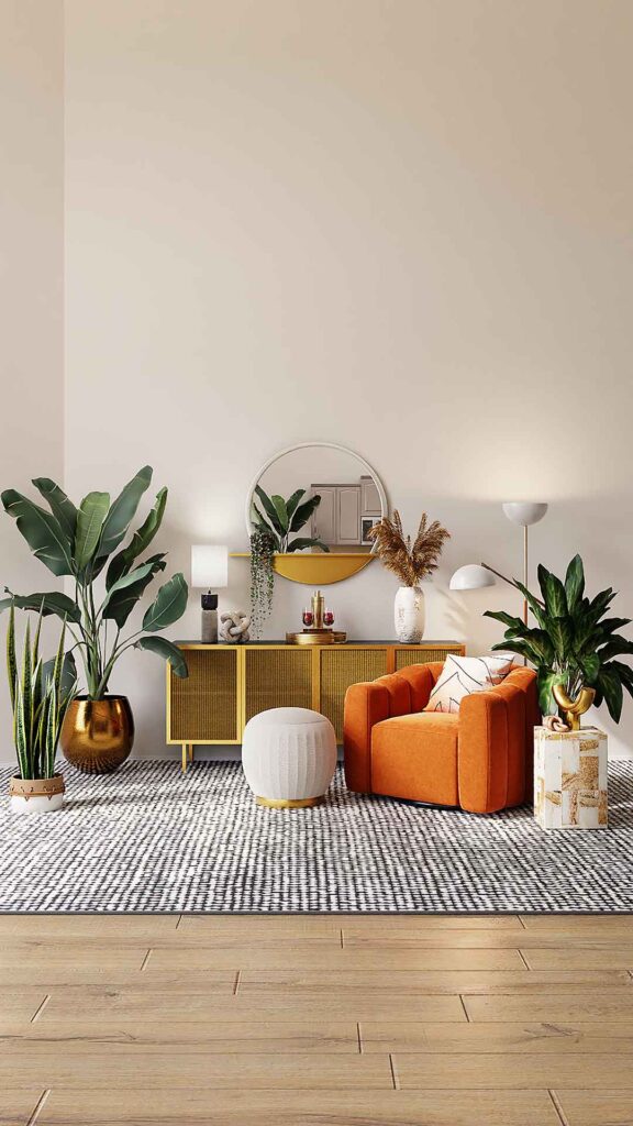 Living Room with Houseplants